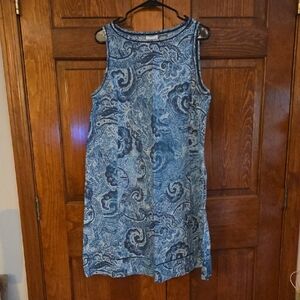 J. Jill Blue Silver Midi Sheath Dress